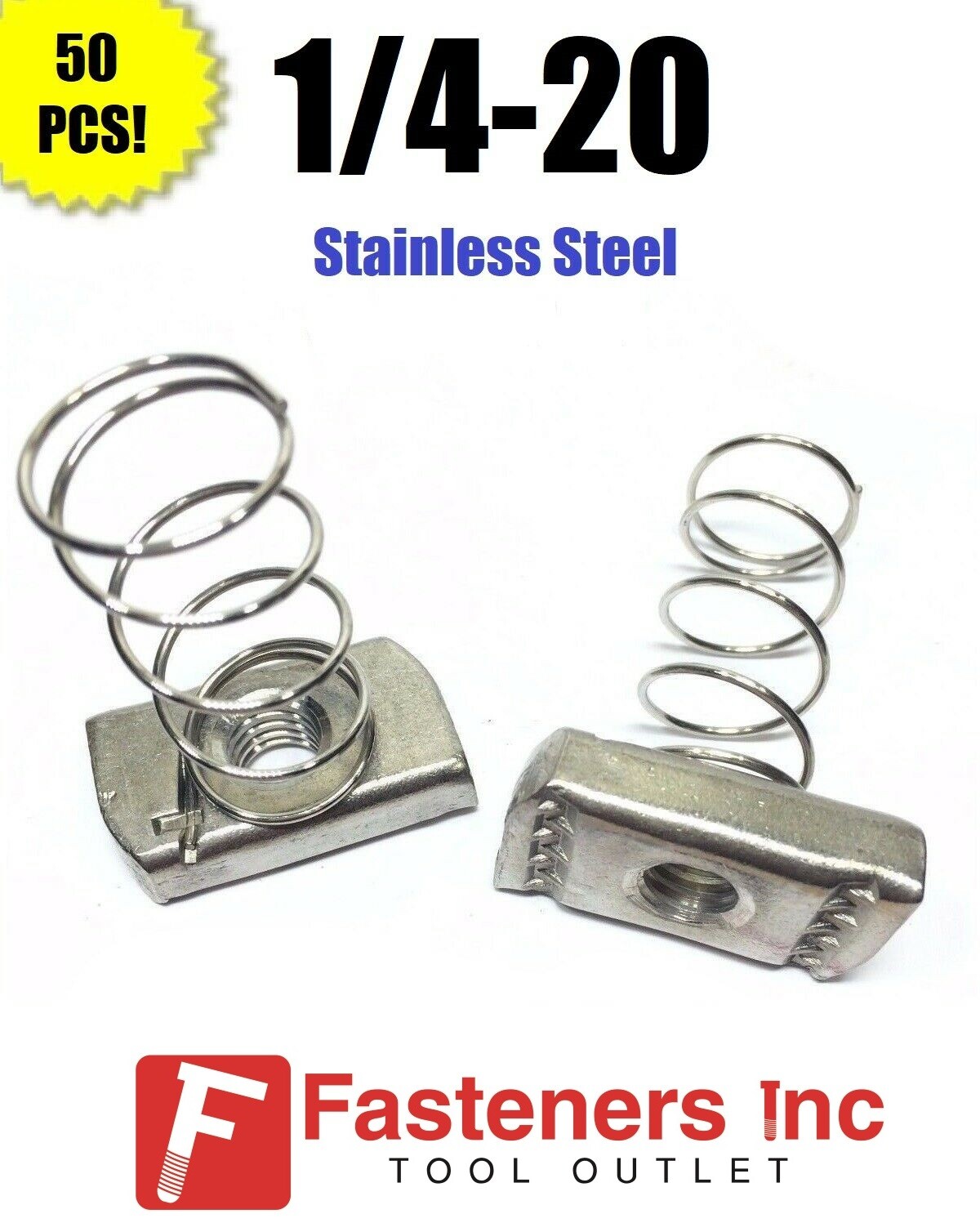 (4118S1) 1/4"-20 Stainless Steel Spring Nuts for Unistrut Channel QTY. 50 gallery