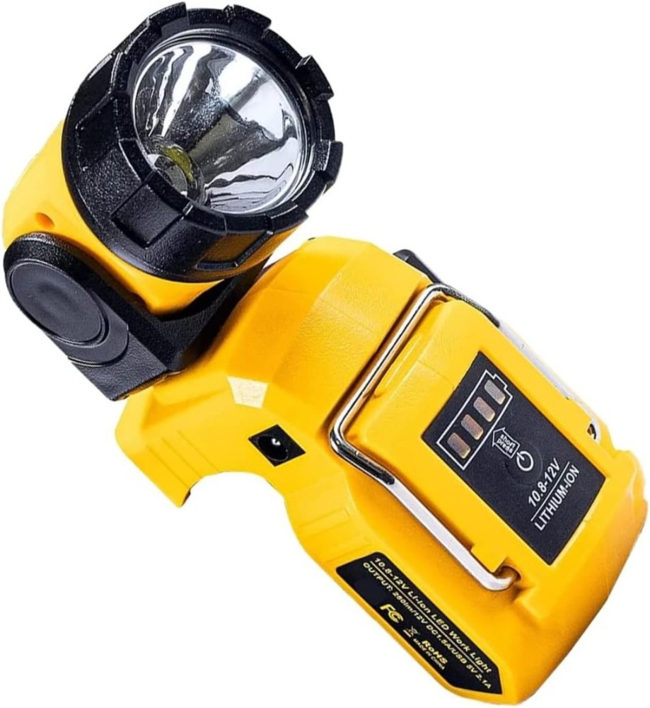 Cordless Flashlight LED Work Light for Dewalt 10.8V-12V Lamps Outdoor Spotlight