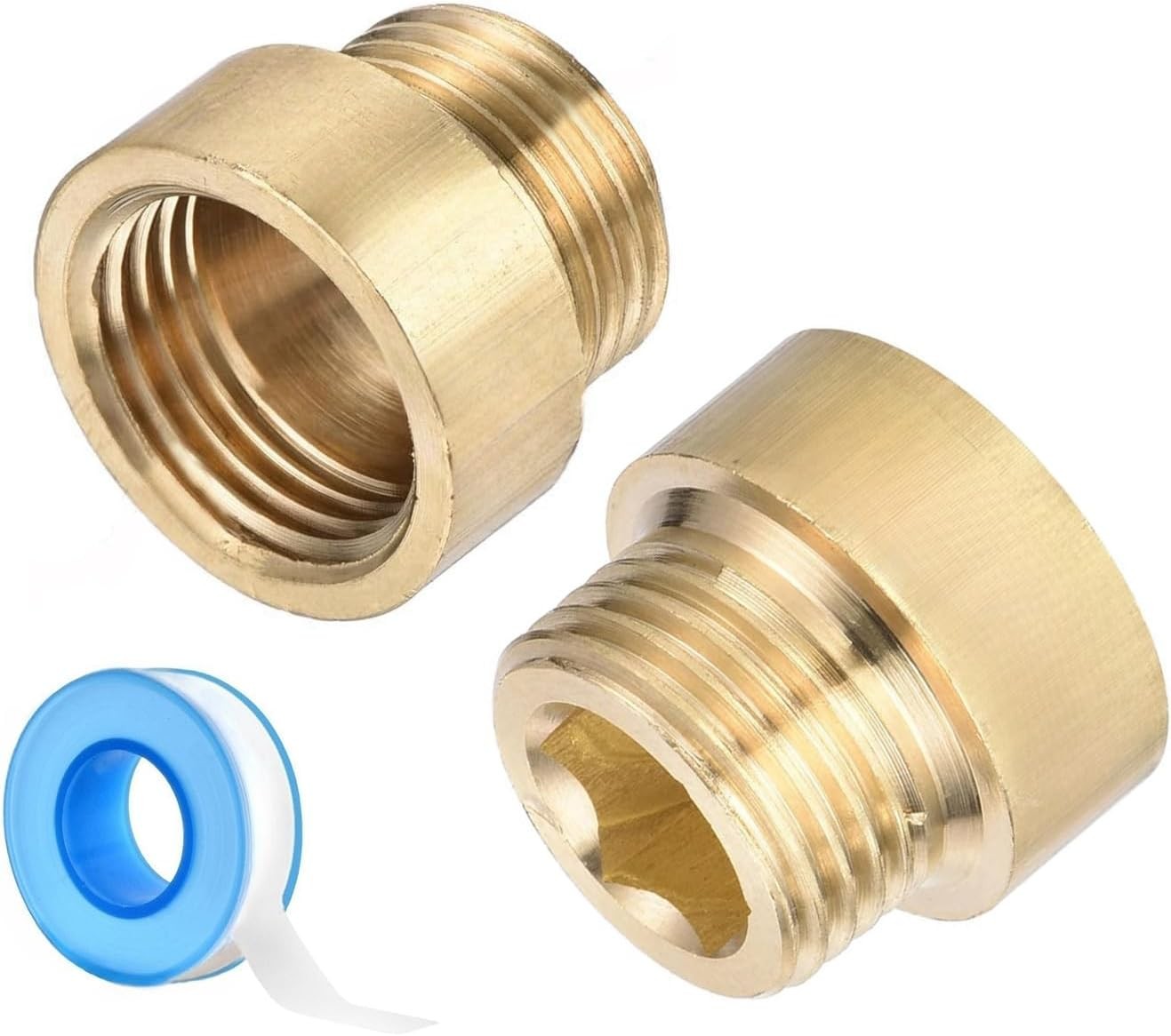 Shower Head Extension Arm, 2 Pack Brass G1/2 Male to G1/2 Female Thread 20mm Len gallery