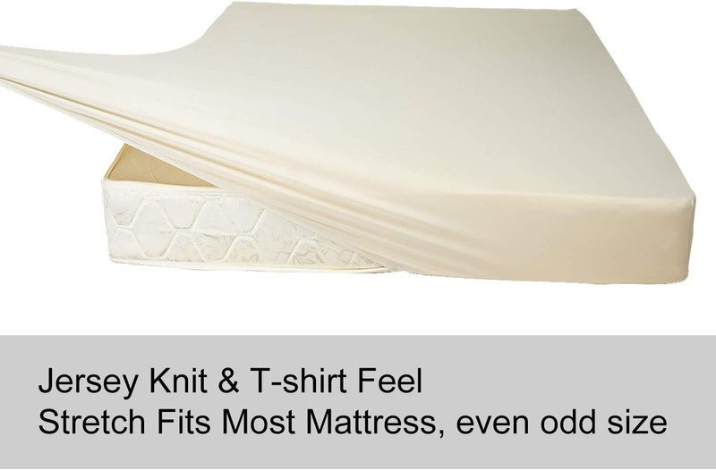 Soft Stretch King Size Fitted Sheet Only - Jersey Knit & Cozy T-Shirt Like, 4-Wa gallery
