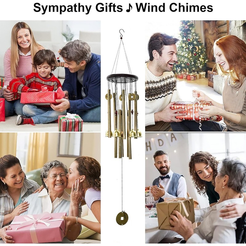 34in 10 Tubes 5 Bells Windchime Chapel Bells Wind Chimes Door Hanging Home Decor gallery