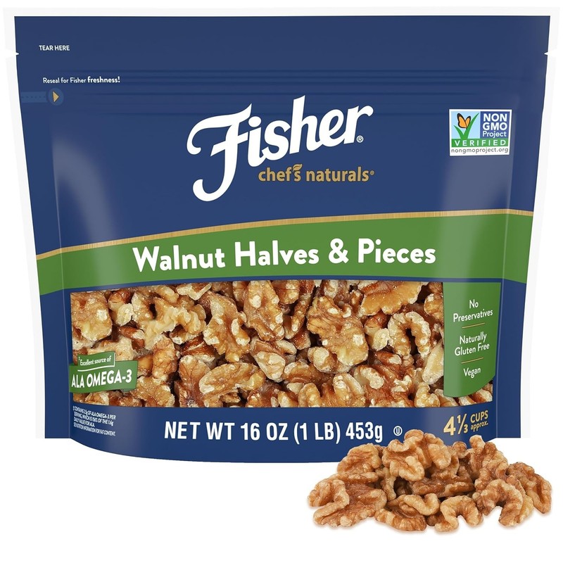 Walnut Halves & Pieces 6 oz, 00% California Unsalted Walnuts for Baking & Coo... gallery