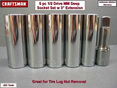 Craftsman 6 pc 1/2 Drive Deep MM Socket Set 17MM – 24MM