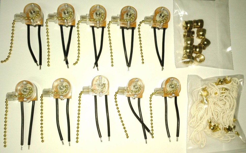 Gardner Bender 7800014 Brass Pull Chain Switch 2" 10PC