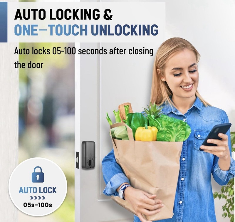 Locsmart fingerprint Door Lock Control Keyless Deadbolt AUTO LOCK gallery