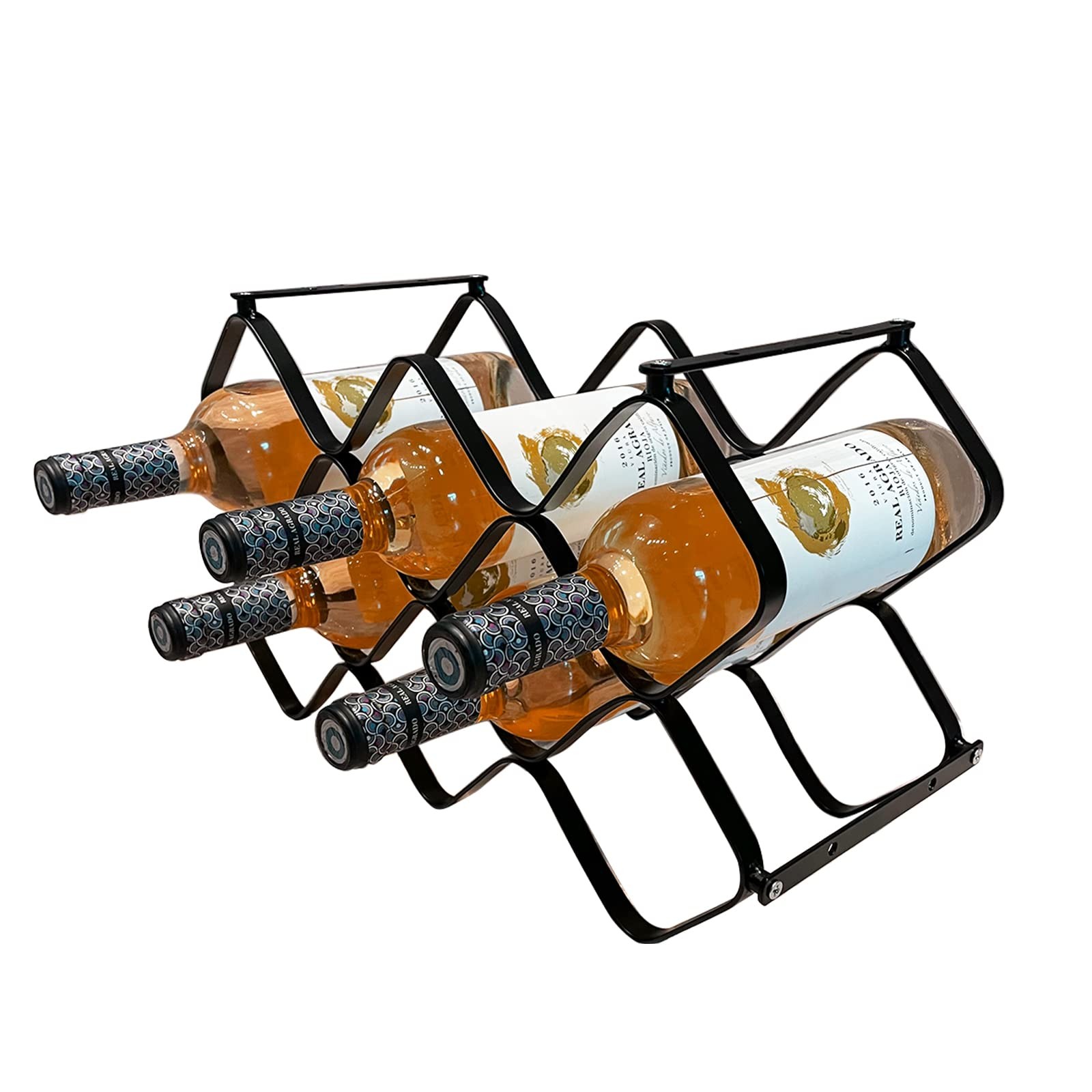 10-Bottle Metal Lattice Wine Rack, Wall Mountable & Freestanding Tabletop Hol... gallery