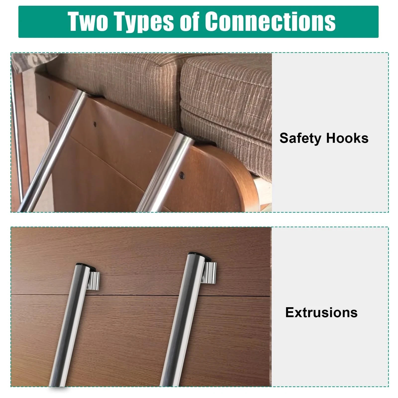 52" RV Bunk Ladder, 4 Step Integrated Aluminum Camper Bunk Bed Ladder with An... gallery