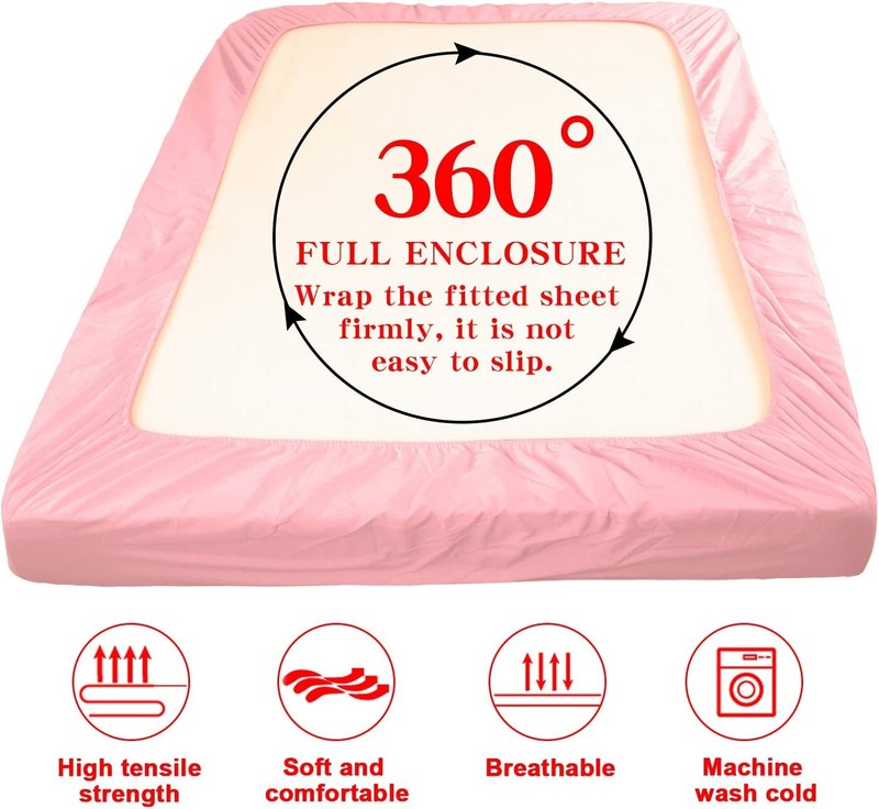 Twin Fitted Sheet Only - Brushed Microfiber Deep Pocket Fitted Sheet - Soft, gallery