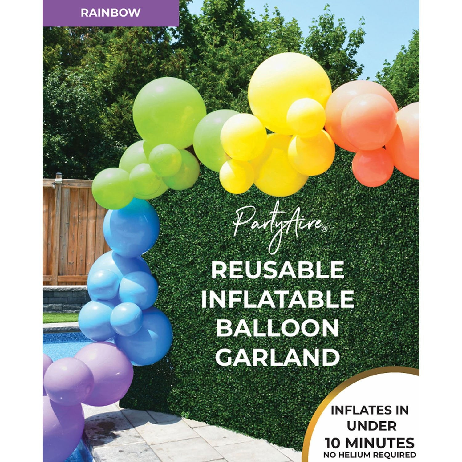 PartyAire 18' Reusable PVC Balloon Arch, 28 pc_Rainbow SAMEDAYSHIP!! gallery
