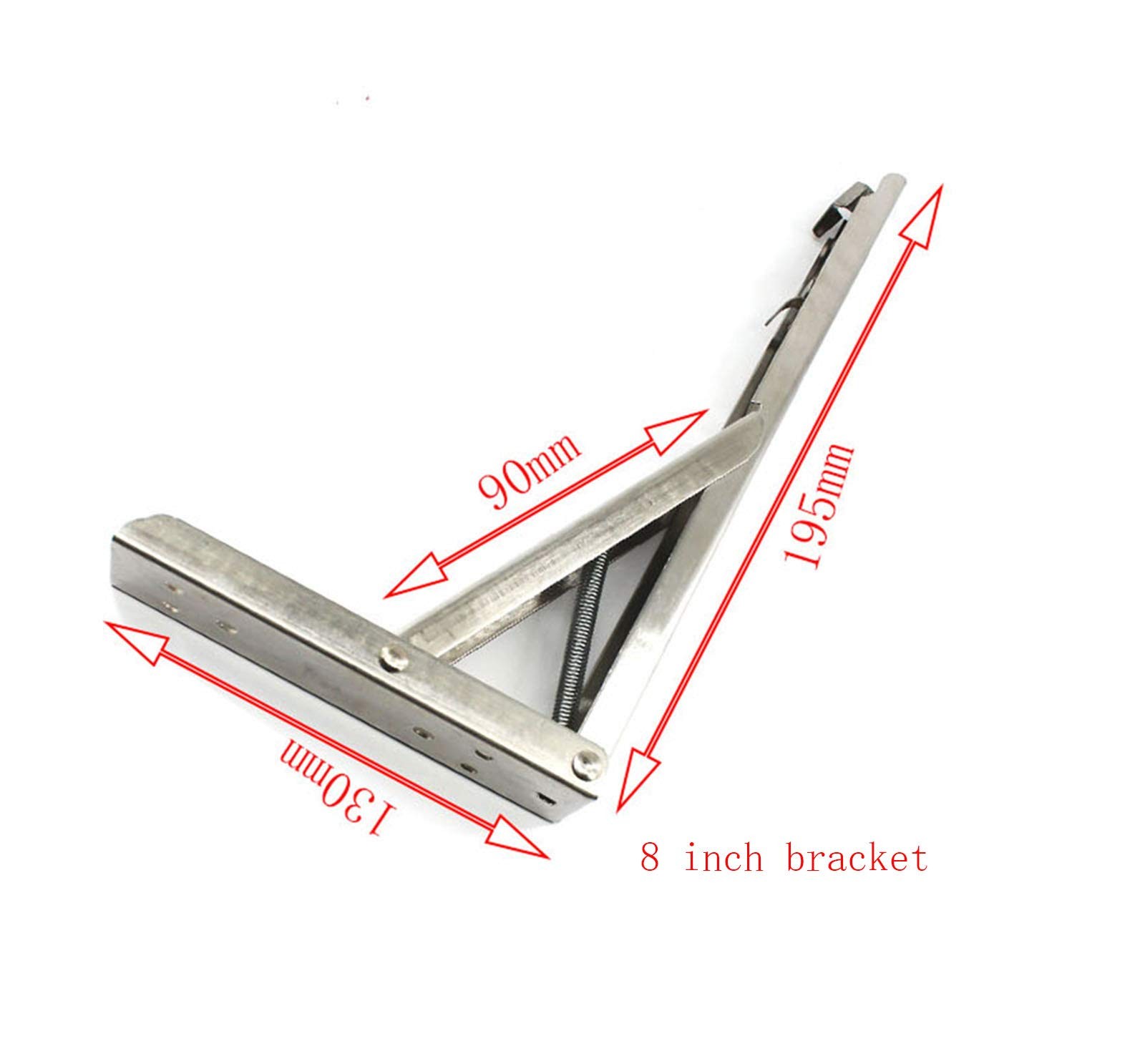 Foldable Heavy Duty Shelf Bracket 8 inch 304 Stainless Steel 2 Pack Wall gallery