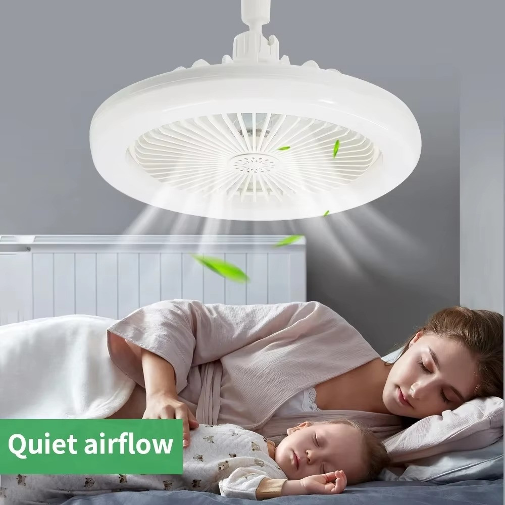 Fan For E27 Socket Light With Remote Ceiling Fan Adjustable Smart LED 3Speed AC gallery