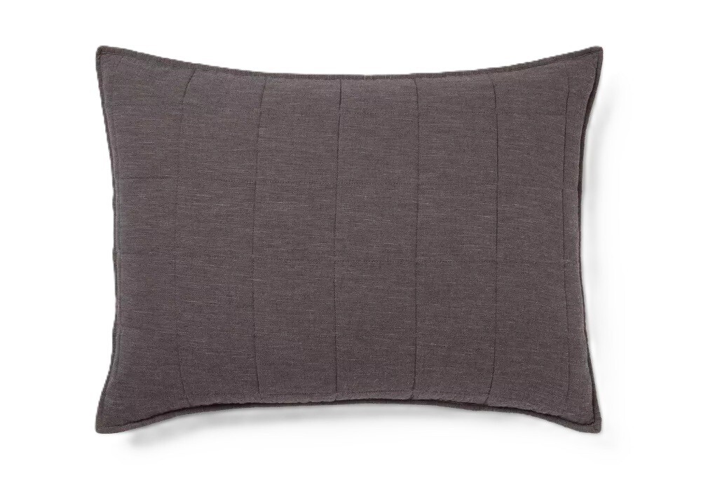 Threshold Dark Gray Space Dyed Linen Blend Standard 20" x 26" Pillow Sham NWOT gallery