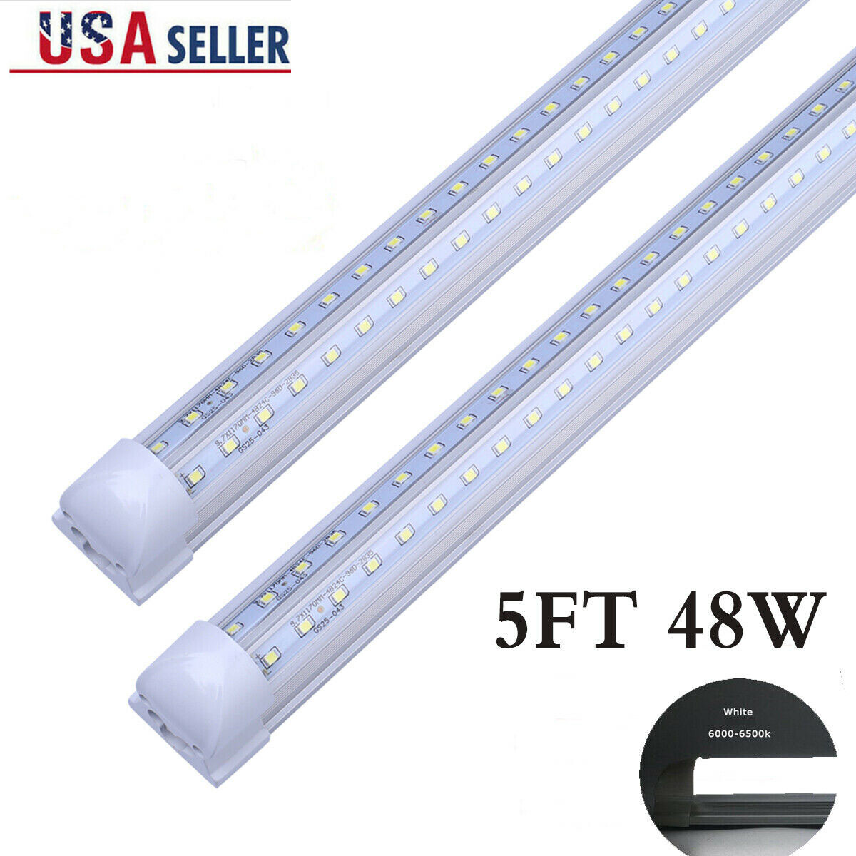 25Pack 48W LED Tube Light Bulbs Integrated 270 5FT T8 V-shaped Double Side 6500K gallery