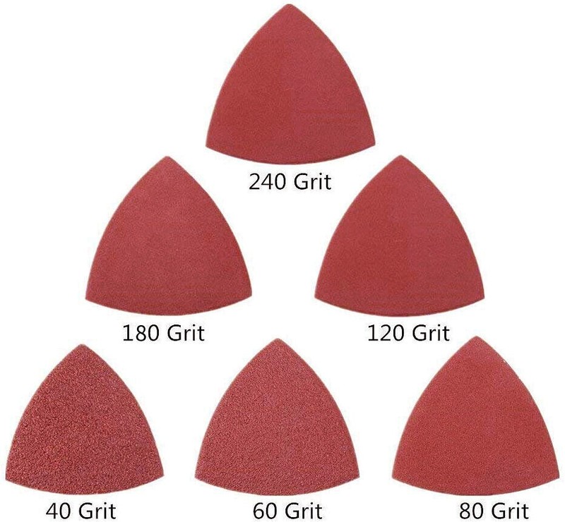 100PCS Multi-Tool Hook Loop Sandpaper Disc Triangle Sanding Pads for Oscillating gallery
