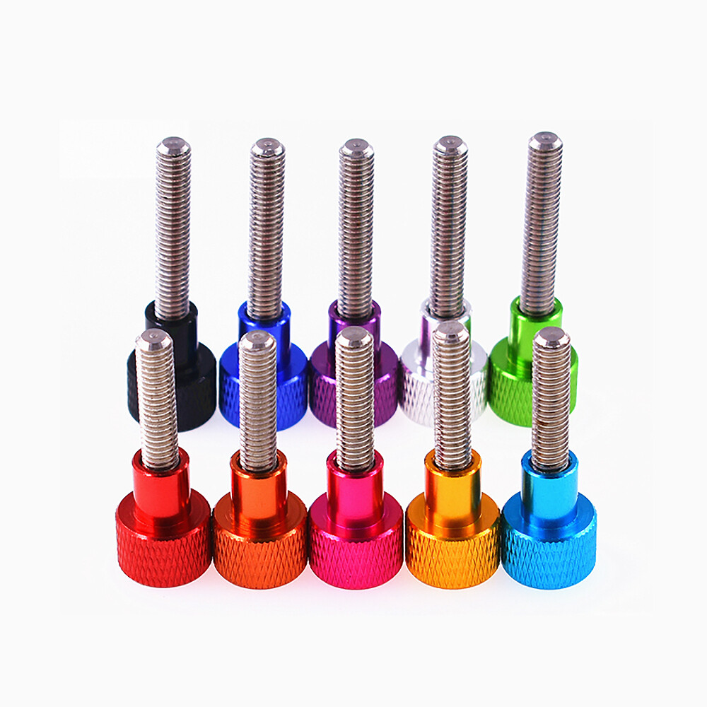 2 Pcs Aluminium Alloy + Stainless Steels Knurled Thumb Screw M4 * 5mm - 50mm gallery