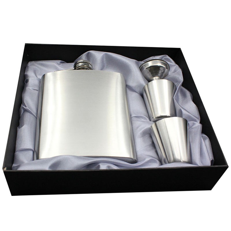 8oz Portable Hip Flask Set Wine Pot Set Stainless Steel w/ 2 Cups 1 Funnel Box gallery
