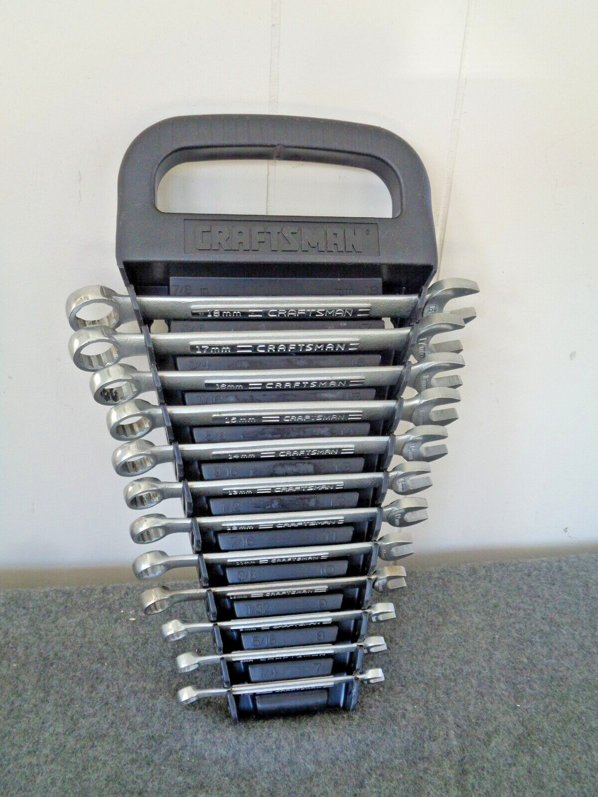 CRAFTSMAN Metric Combination Wrenches 7mm-18mm w/ Rack - Lot of 12 gallery