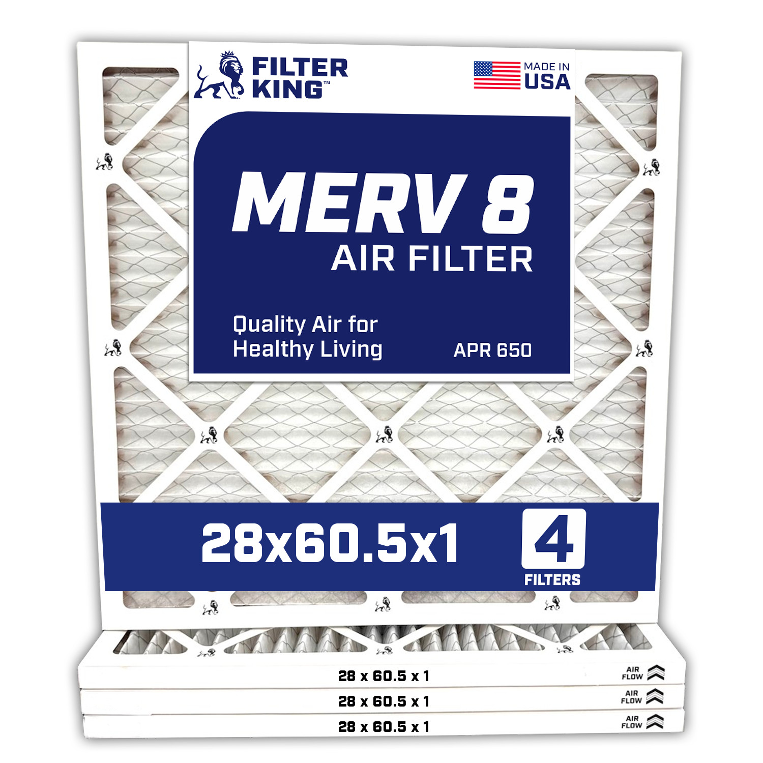 Filter King 28x60.5x1 Air Filter 4-PACK MERV 8 Actual Size 28 x 60.5 x .75" gallery