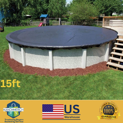 Above Ground Pool Cover Winter 15 Ft Round Blue Swimming Autumn Thick Heavy Duty gallery