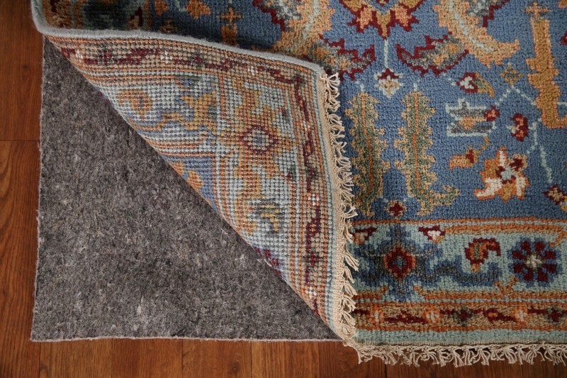 All-Over Heriz Serapi Blue Hand-Knotted Indian Carpet in Wool 5' 0" x 3' 0" gallery