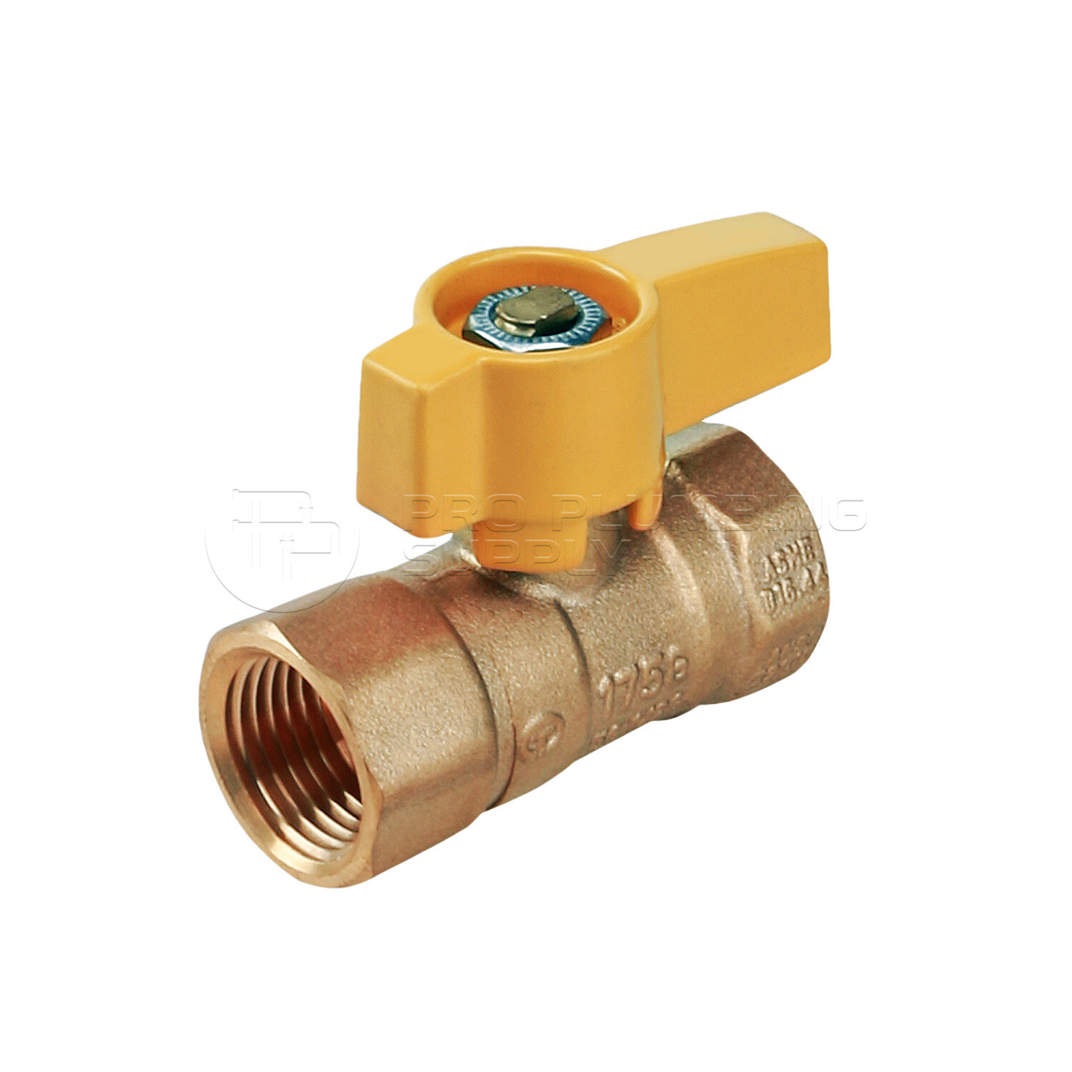 Midline Valve Premium Brass Gas Ball Valve, Yellow FIP Connections (pack of 5) gallery