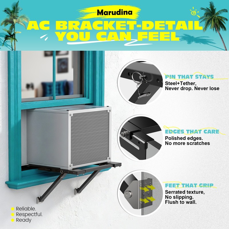 No-Drill Window AC Bracket,Adjustable Heavy-Duty Air Conditioner Support Bracket gallery