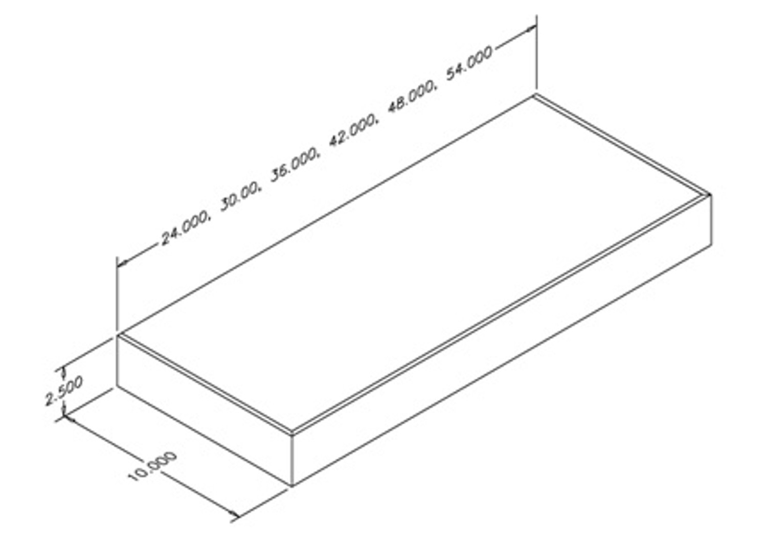 Omega National Maple Floating Shelf 42 in. L x 2-1/2 in. H x 10 in. D gallery