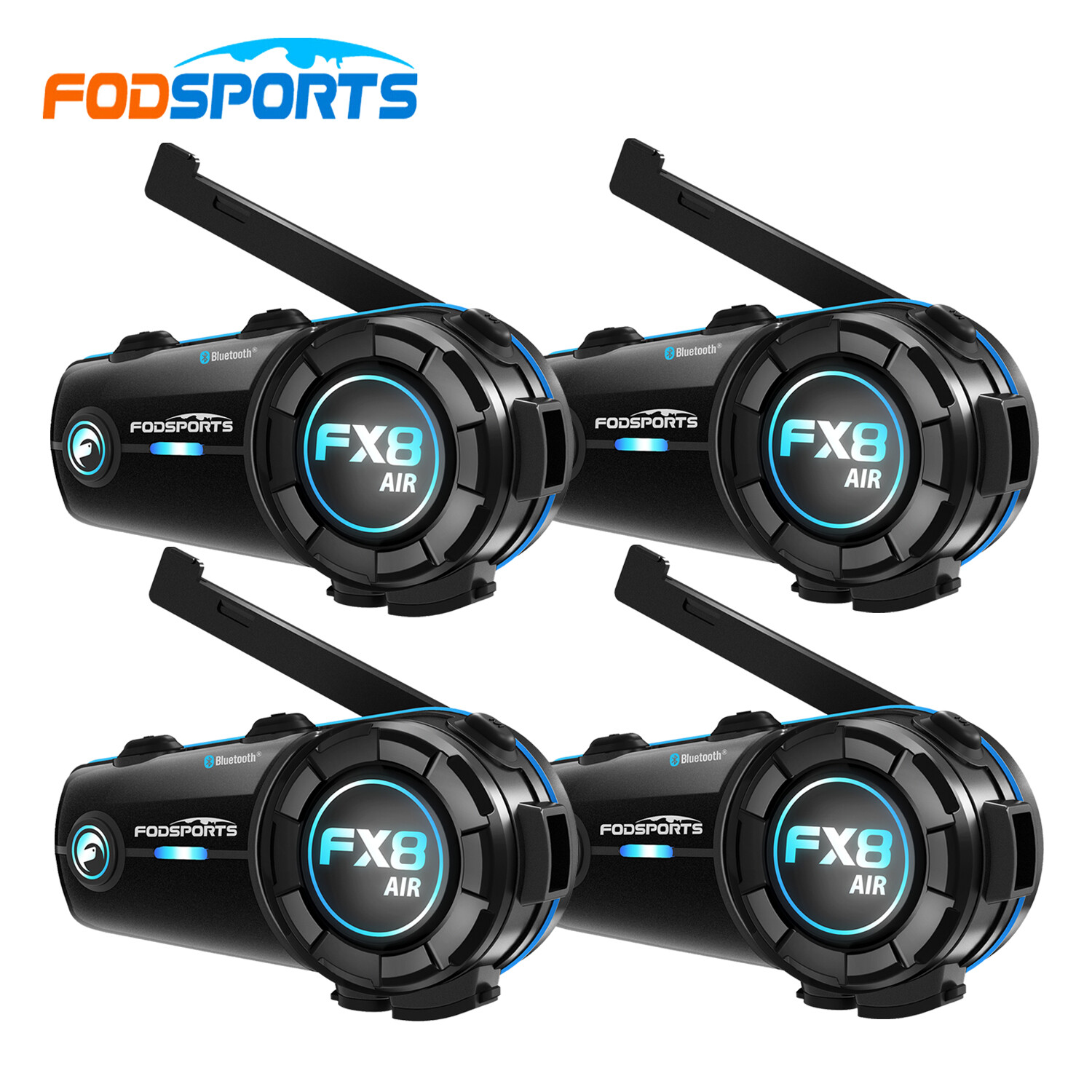 FX8 AIR Motorcycle Helmet Intercom 1000m 2-way Bluetooth Headset FM for 2 Riders gallery