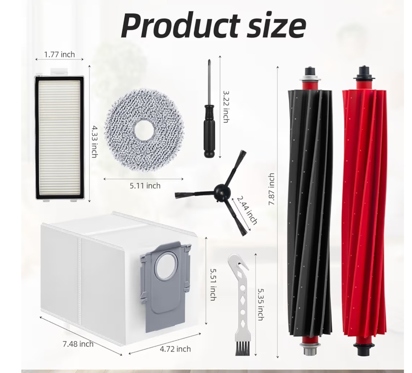 24PCS Accessories Replacement Kit for Roborock Qrevo Master, Qrevo Slim Cleaner gallery