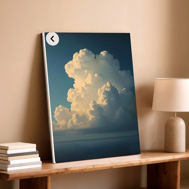 Wall Art Dramatic Cloudscape Over Calm Ocean Blue Sky Nature Poster Print Decor gallery