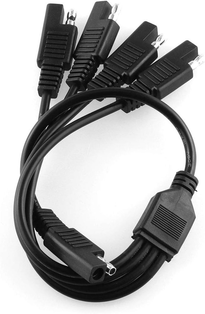 DGZZI SAE Power Extension Cable 40cm 18AWG Y Splitter 1 to 1 4 40cm, Black