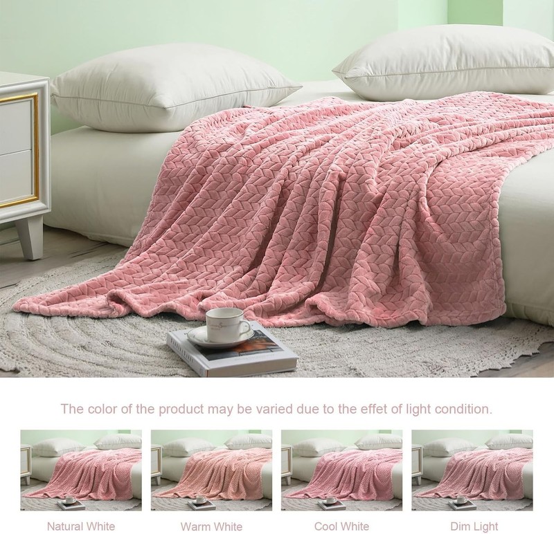 Luxury Lightweight Fuzzy Throw Blanket 50x70 - Modern Pink Geometric Design gallery