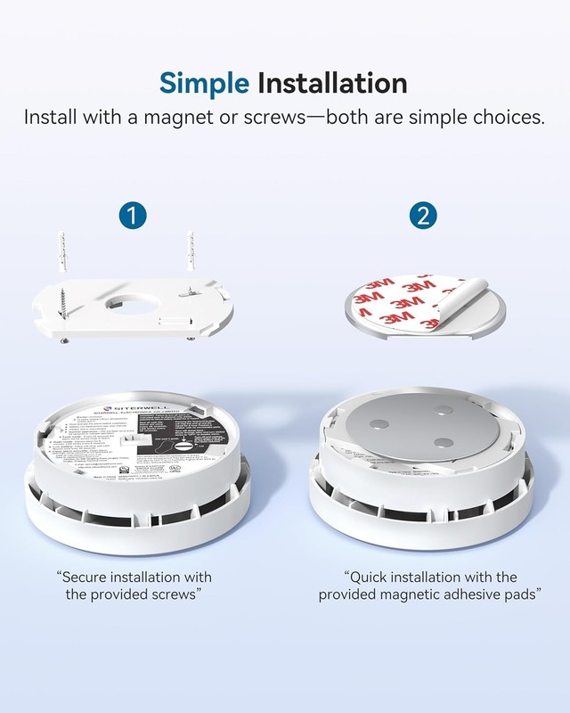 NEW Arrival SITERWELL Compact 10 Year Battery Powered Smoke Detector 3 Pack gallery