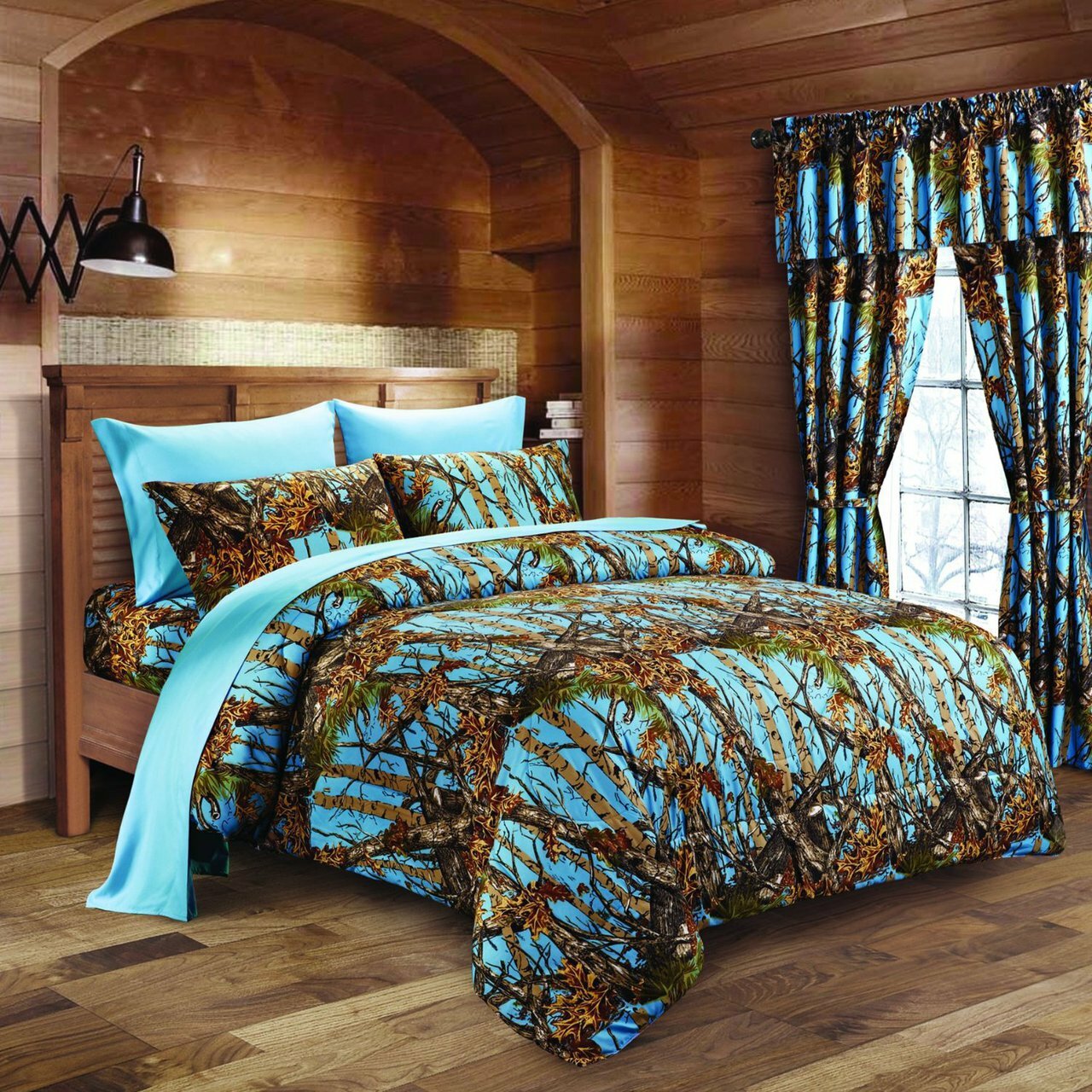 CAL KING SIZE 1 PC POWDER BLUE CAMO COMFORTER CALIFORNIA gallery