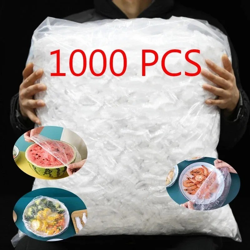 100Pcs Food Cover Disposable Plastic Wrap Elastic Food Covers For Fruit Bowl Cup gallery