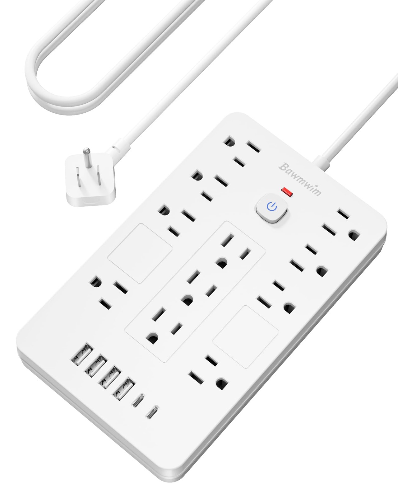 10 FT Surge Protector Power Strip 11 Outlets 6 USB 1850W Flat Plug Mount gallery