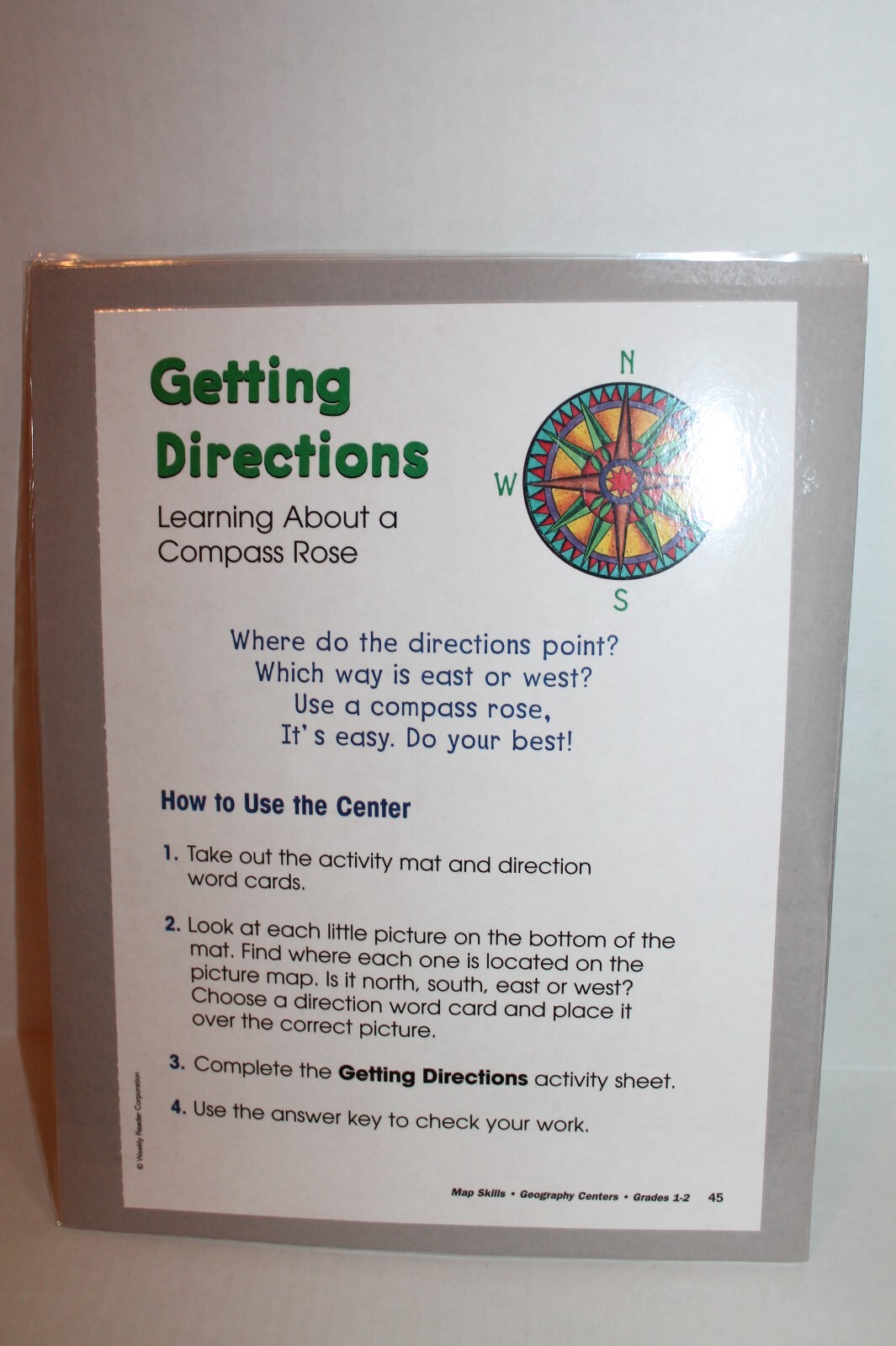 Weekly Reader Geography Center "Compass Rose" Directions Activity Grades 1-2 gallery
