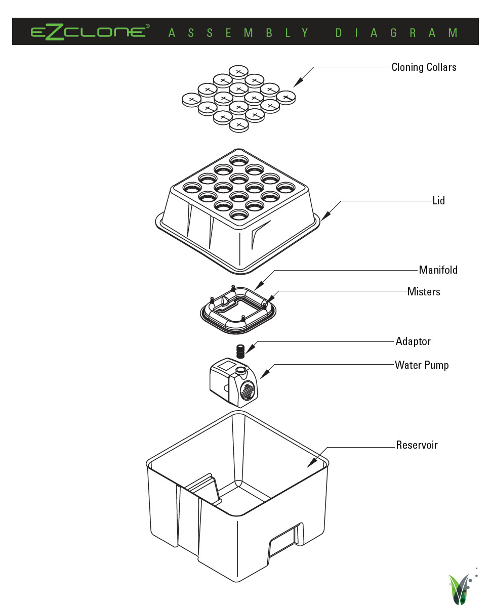 EZ-Clone Low Pro 32 Aeroponic System - Black/White - Cloning Machine Propagators gallery