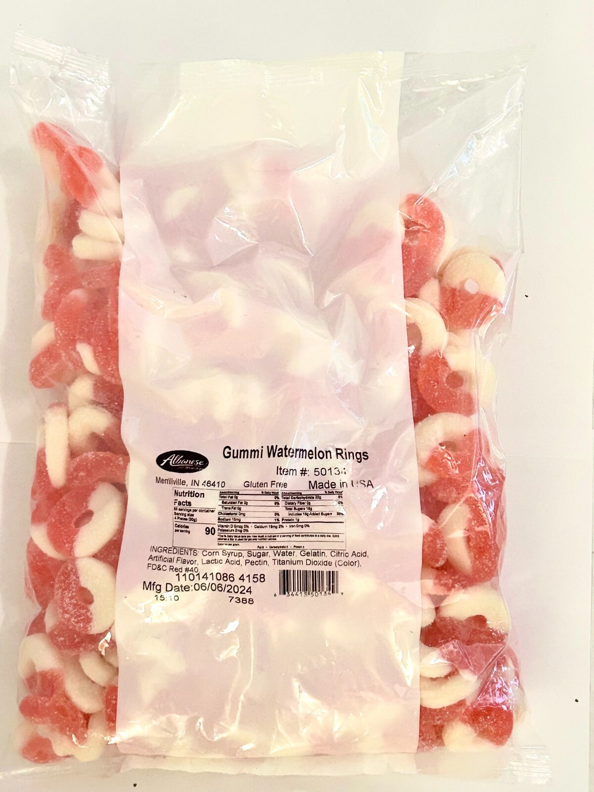 Watermelon Gummy Ring Candy 8oz 1LB 2LB 3LB 4LB 4.5LB Bag Fresh Watermelon Candy gallery