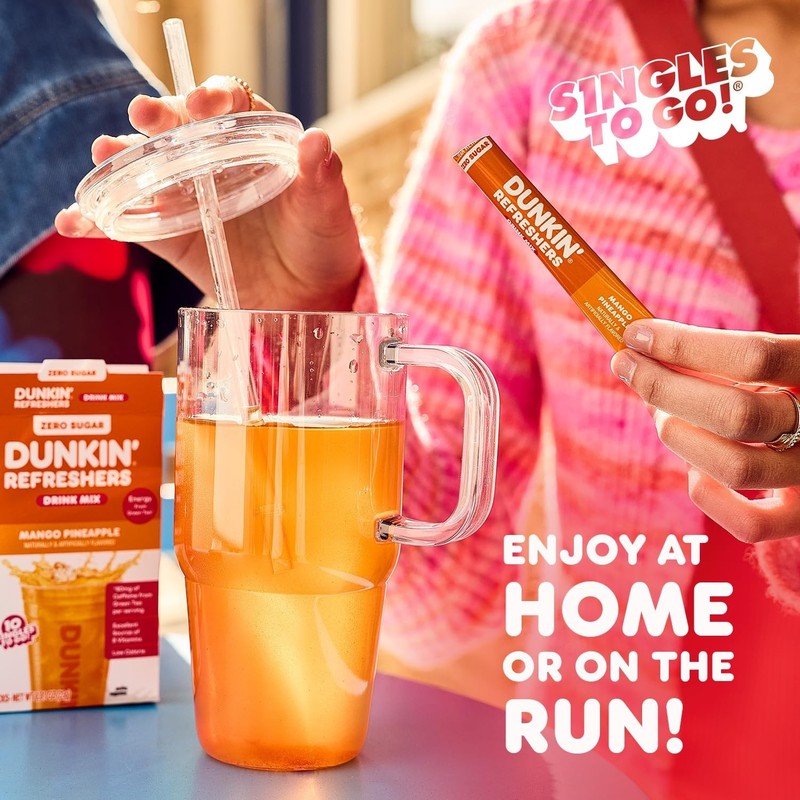 Dunkin’ Zero Sugar Refreshers Singles To Go! Powdered drink mix packets, 30 Ct V gallery
