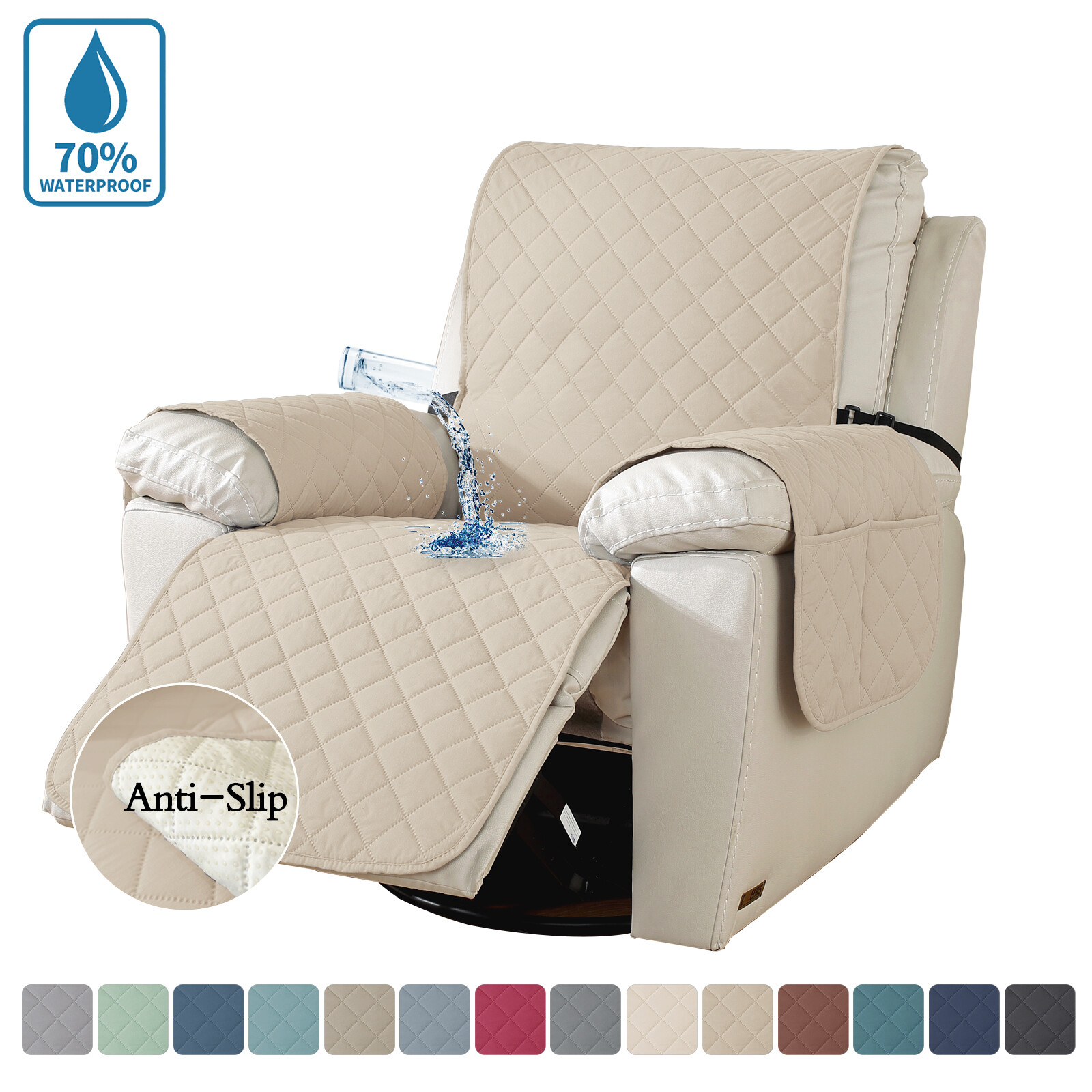 Waterproof Recliner Chair Covers with Arms Recliner Sofa Cover for Living Room gallery