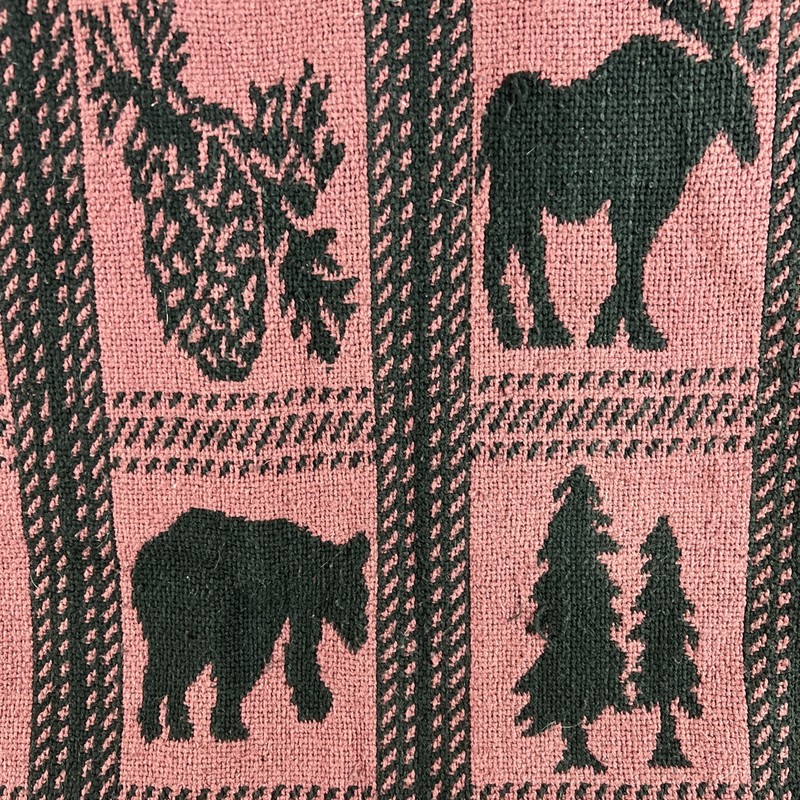 Bear Moose Throw Blanket Adirondack Rustic Cabin Decor Maroon Black Silhouettes gallery