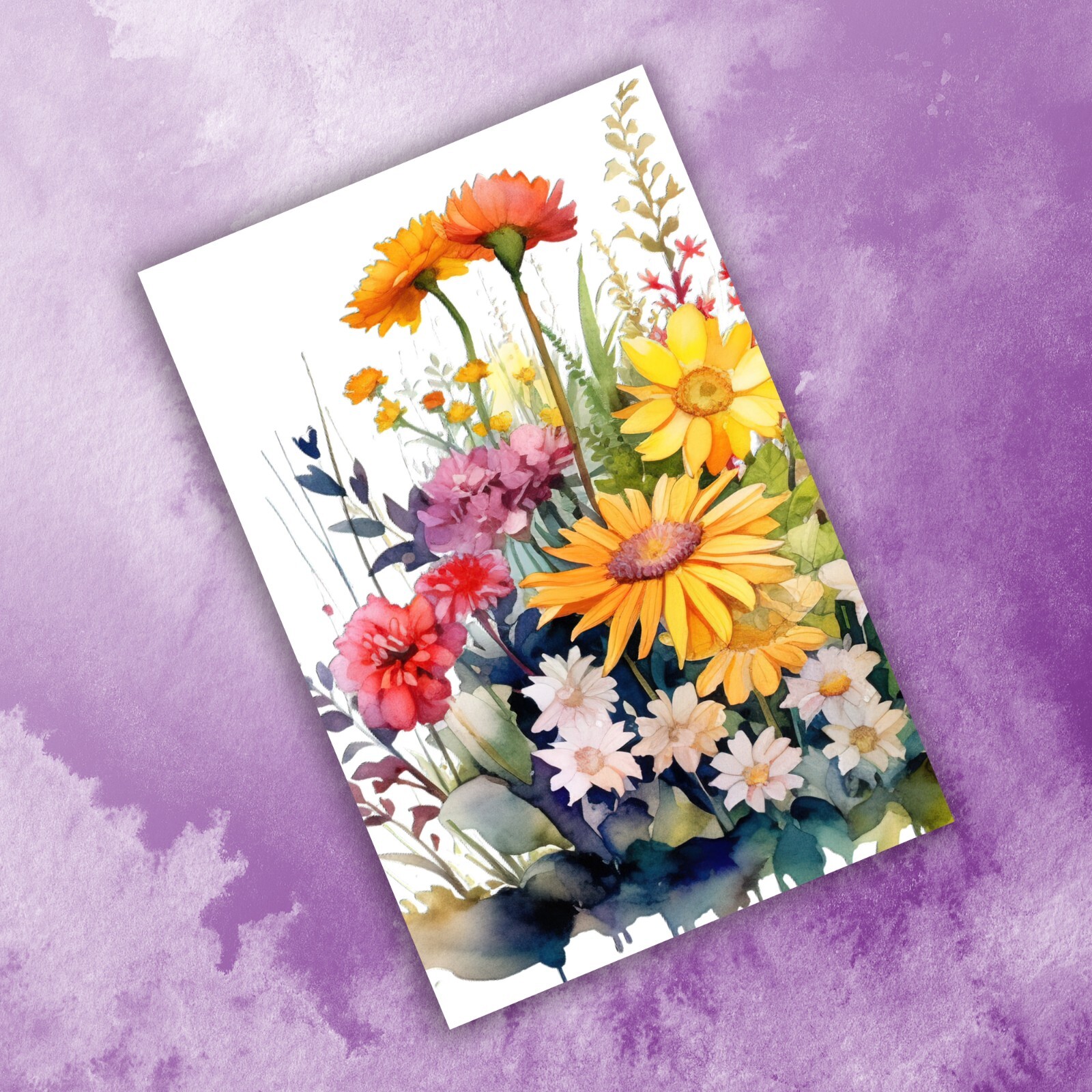 10 Assorted All Occasion Note Cards Blank Greeting Cards Watercolor Wildflowers gallery