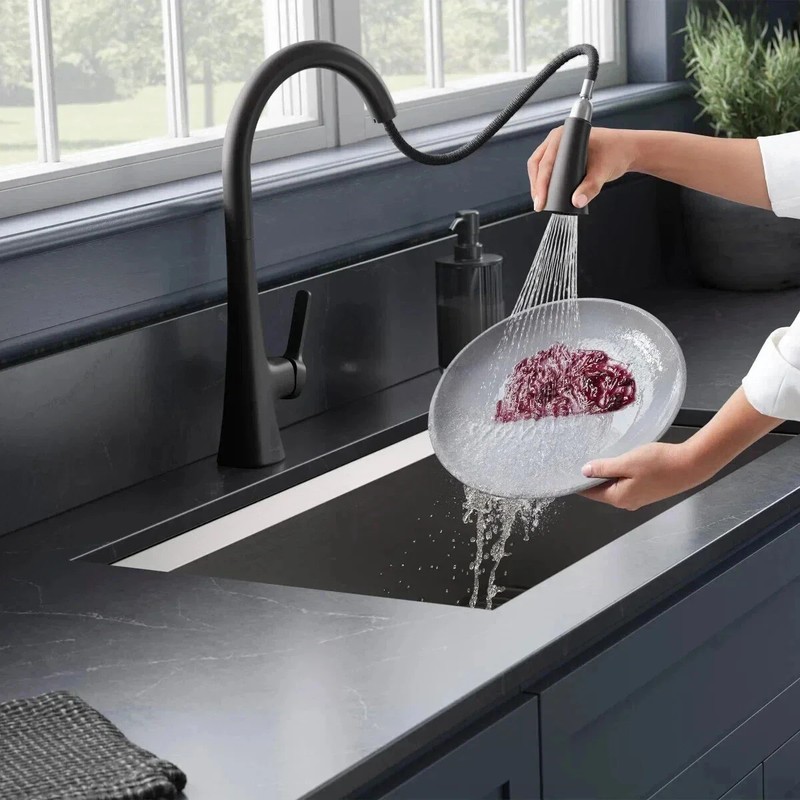 Kohler Guild R33912-BL-AA Pull Down Kitchen Faucet Matte Black OEM Hardware Sets gallery
