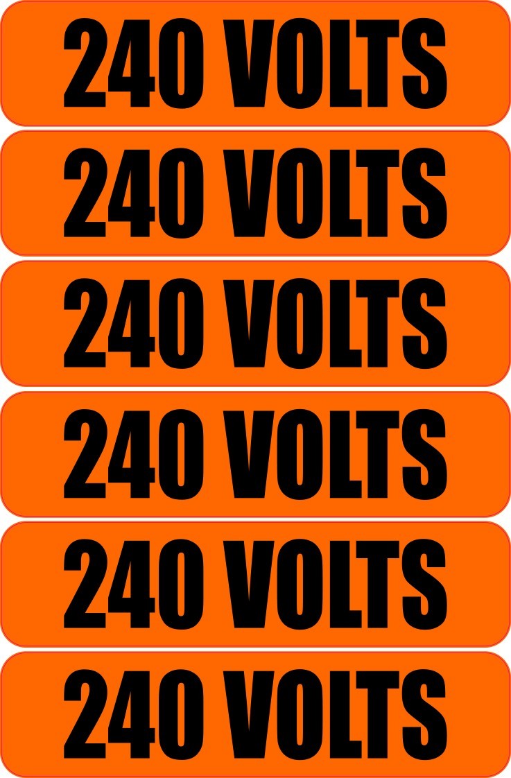 6x 240 Volts Warning Vinyl Decal | Outdoor Laminated | Electrical Safety Sticker gallery