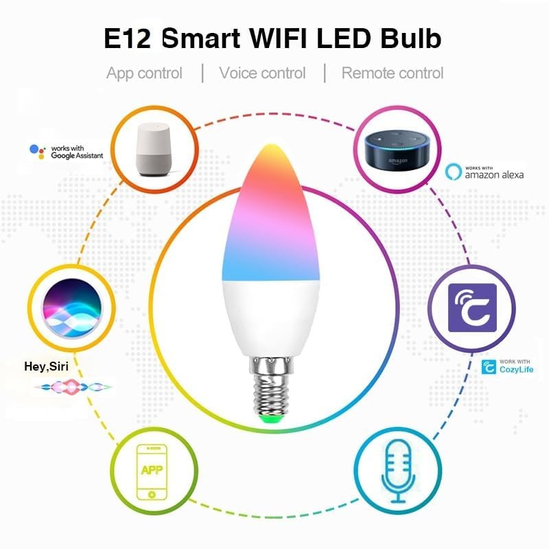 Zigbee E12 Smart RGBCW Candle Bulb 5W Compatible with Alexa, App and Voice Co... gallery