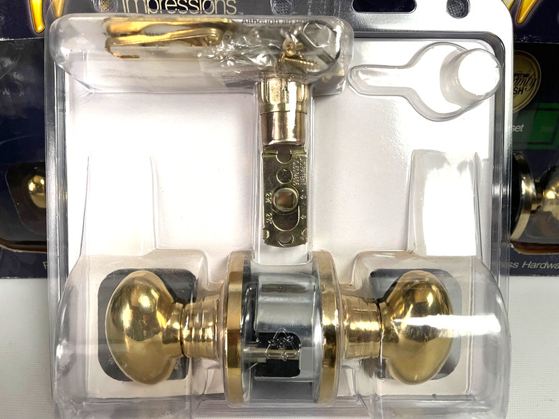 Wright Impressio Hall/Closet Solid Brass Hardware Door Knobs LOT of 6 gallery