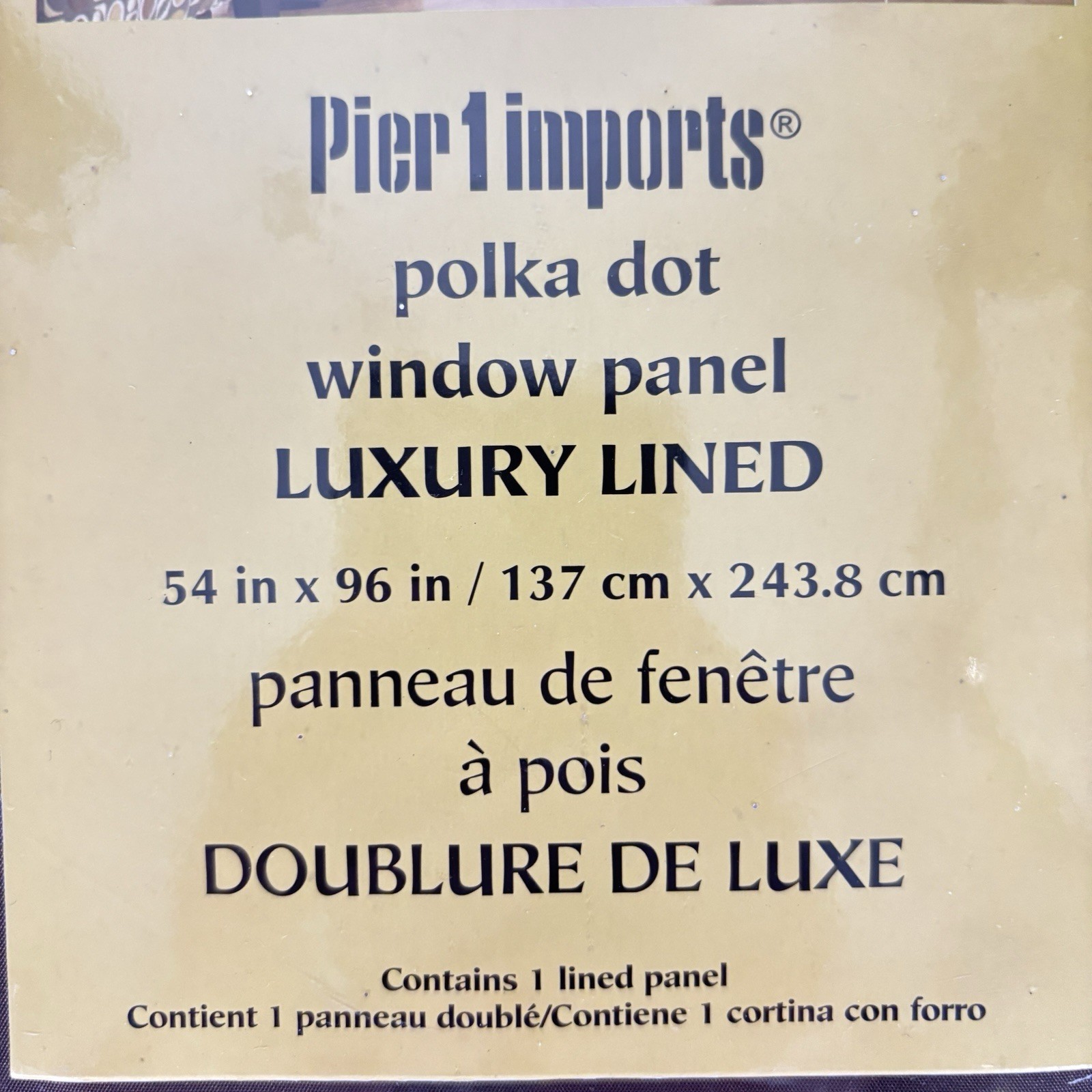 Pier 1 Imports Polka Dot Window Panel Curtain 54" x 96" Lined Brand New gallery