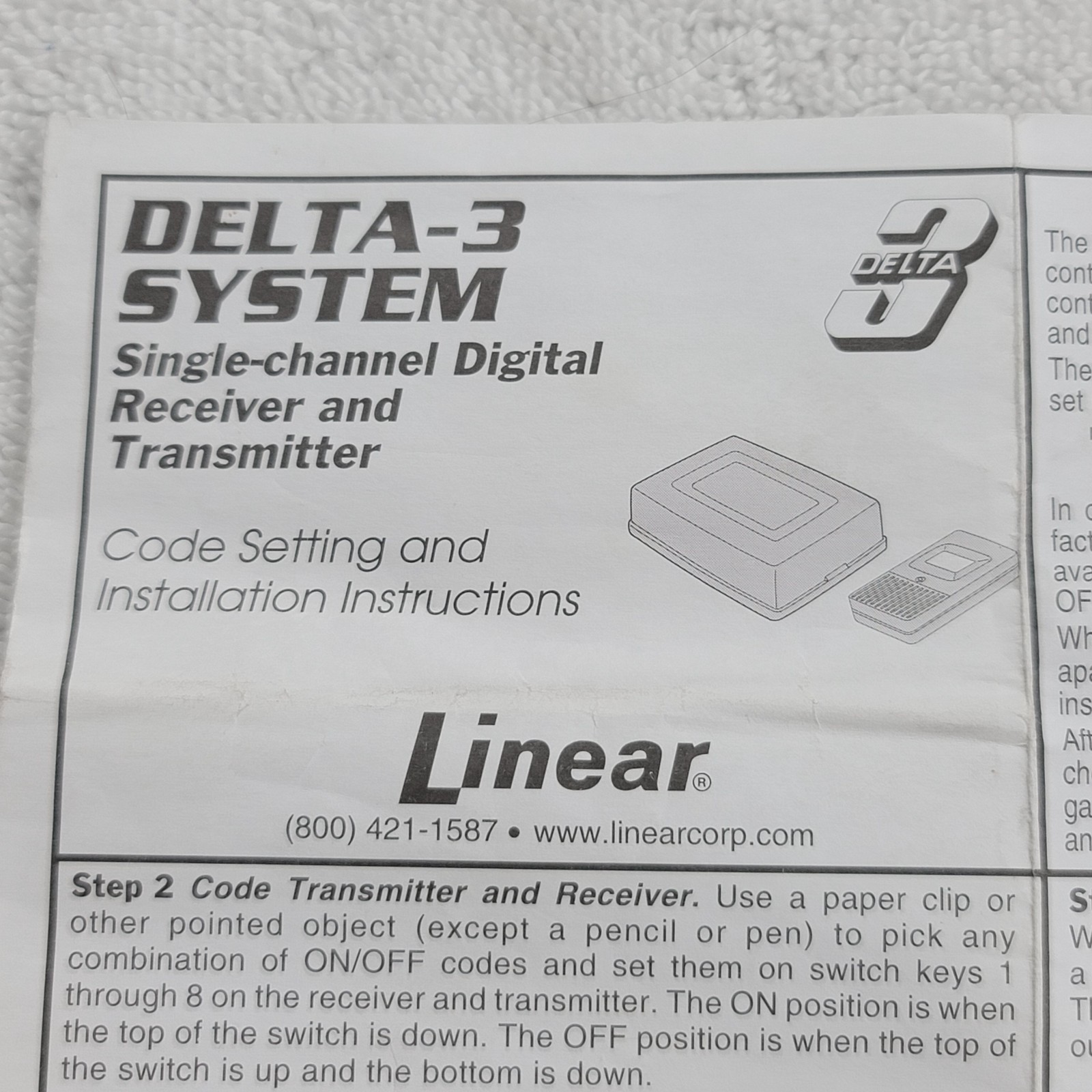 Linear Delta-3 DTD Garage Door Remote Transmitter 310MHz 8 Dip Switch Visor Clip gallery