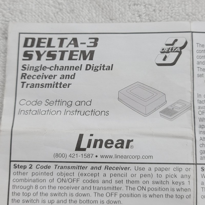 Linear Delta-3 DTD Garage Door Remote Transmitter 310MHz 8 Dip Switch Visor Clip gallery